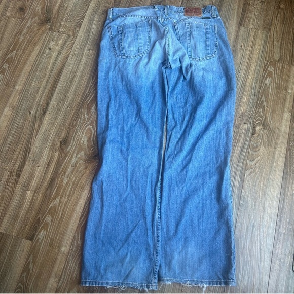 Vtg Lucky Brand Jeans Mens 36x32 Blue Slim Bootleg Buttonfly - Picture 6 of 10